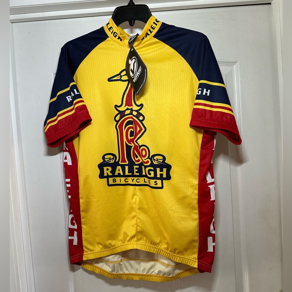 Verge Sports Raleigh Bicycles Yellow Red Black Cycling Jersey Men’s M New